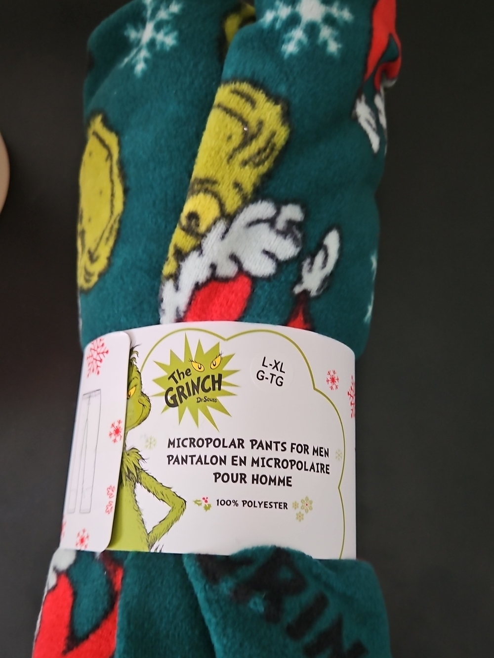 Nip The Grinch Mens Green Microfleece Pajama Pants